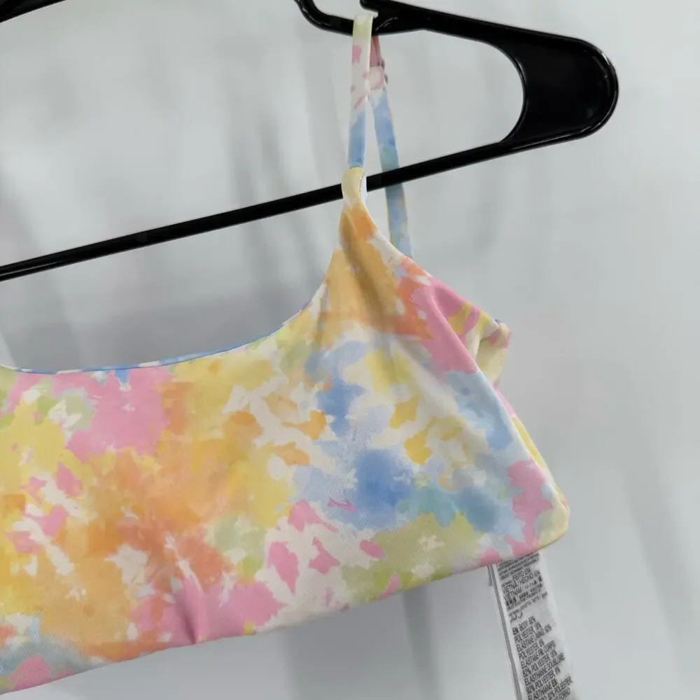 BILLABONG GIRLS Bikini Top Size 12 NEW On A Rainbow Reversible NWOT Tie Dye Swim